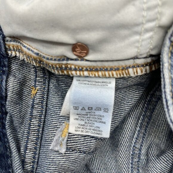 Free People Denim Jean Mini Skirt Women’s Size 26 Button Front We The Free - Picture 8 of 9